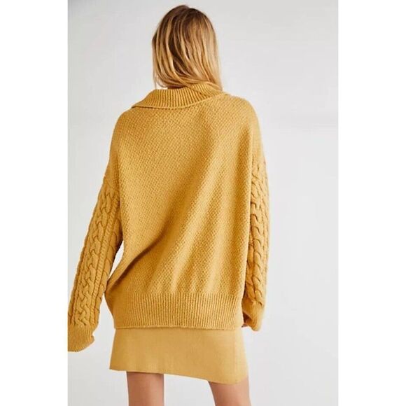 NWT FREE PEOPLE Sz XS LAUREL SWEATER SET 2 PIECE CABLE PULLOVER & SKIRT SET - Picture 2 of 2